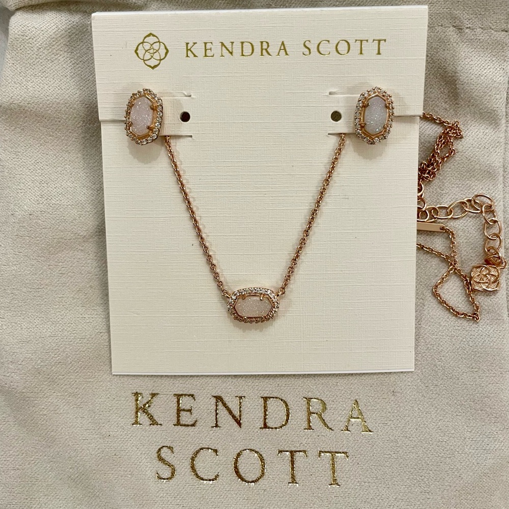 Kendra Scott Rose Gold Necklace Set